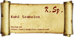 Kehl Szabolcs névjegykártya