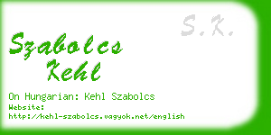 szabolcs kehl business card